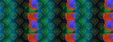 Renkli Bahar Temalı Kusursuz Arkaplan. Raster illüstrasyonunda kusursuz çiçek deseni. Süslü kumaş deseni. Düz Çiçek Elementleri Tasarımı.