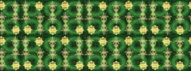 Renkli arka planda izole kar taneleri. Kış kar tanesi, raster arka plan. Raster illüstrasyonu. Yüzey için tekrarlanan doku, ambalaj kağıdı, yeşil, mavi ve sarı renkler.