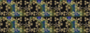 Kar tanelerinin soyut arkaplanlı Noel şablonu. Gri, yeşil ve kahverengi kar taneleri. Renkler. Raster illüstrasyonu. Noel ve Yeni Yıl moda baskıları için tatil tasarımı.