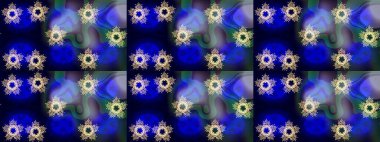 Kar tanesi süsleme deseni. Raster illüstrasyonu. Kar taneleri deseni. Kar taneleri arka planda. Renkli arkaplanda izole edilmiş kar tanelerinin düz tasarımı.