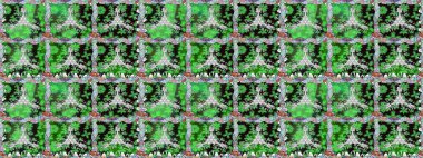 Kusursuz çiçek deseni. Raster illüstrasyonu. Yeşil renkli çiçekler. Asya tekstil tarzında. Raster illüstrasyonu.