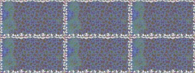 Kusursuz. Raster. Kumaş, kağıt, ambalaj kâğıdı ve duvar kağıdı tasarımı için harika bir arka plan. Kelebek desenli mavi ve kahverengi.