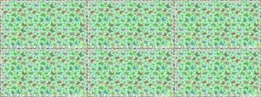 Kumaş, kağıt, ambalaj kâğıdı ve duvar kağıdı tasarımı için hoş bir arka plan. Raster illüstrasyonu. Tarafsız ve yeşil arka planda kelebek deseni.