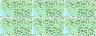 Elle çizilmiş kelebeklerle. Renkli romantik kelebekler kusursuz desenli arka plan. Dekoratif Raster çizimi. Tarafsız ve yeşil renklerde soyut arkaplan.