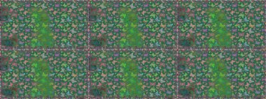 Raster illüstrasyonu. Kelebeklerle parlak, pürüzsüz bir desen. Yeşil ve mavi renkli resim. Moda Kumaşı Tasarımı.