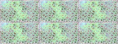 Sonsuz. Raster illüstrasyonu. Yazdırmayı tekrarla. Tarafsız ve yeşil suluboya kelebeklerinde şeffaf deniz mavisi deseni..