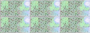 Çocuk kelebeklerin pürüzsüz deseni. Raster. Kağıt, kumaş, ambalaj kağıdı ve duvar kâğıdı tasarımı için hoş bir arkaplan. Tarafsız ve yeşil renklerde sanat kelebekleri.