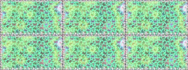 Kusursuz desen. Web sayfası geçmişleri, duvar kağıtları, tekstil ve yüzey dokuları için mükemmel. Raster illüstrasyonu. Raster. Yeşil ve mavi arkaplandaki suluboya kelebeklerin.