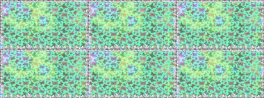 Mavi ve yeşil arka planda güzel renkli kelebeklerin Raster vintage el çizimi. Raster illüstrasyonu. Moda sevimli kumaş tasarımı.