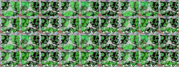 Kusursuz çiçek deseni. Raster illüstrasyonu. Yeşil renkli çiçekler. Asya tekstil tarzında. Raster illüstrasyonu.