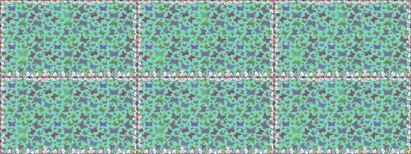 Renkli kelebeklerin kusursuz arka planı. Raster illüstrasyonu. Kumaş, kağıt, ambalaj kâğıdı ve duvar kağıdı tasarımı için güzel bir arkaplan..