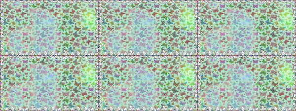 Renkli sevimli kelebek. Yüzey dokuları, duvar kağıtları, web sayfası geçmişi, tekstil için mükemmel. Raster illüstrasyonu. Kusursuz bir arka plan. Tarafsız ve gri renkli resimler.