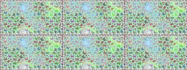 Tarafsız ve gri arka planda kelebek. Rastgele, nötr ve gri kelebekler sevimli desenler. Kusursuz. Raster illüstrasyonu. Davet, kart, yazdırma için basit kadınsı desen.