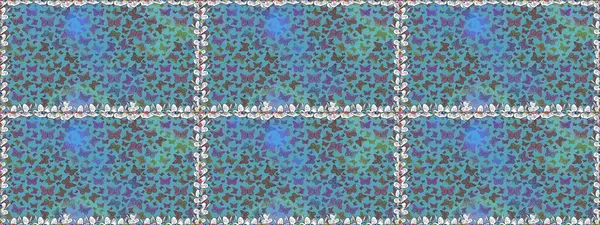 Şirin kelebek mavisi ve kahverengi raster desenli. Giysi tasarımı için dekorasyon. Kusursuz..