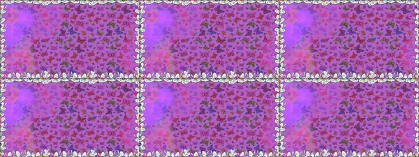 Raster illüstrasyonu. Mor ve mor renkli sanat kelebekleri. Renkli kelebeklerin kusursuz arka planı. Koleksiyon Defteri için Resim.