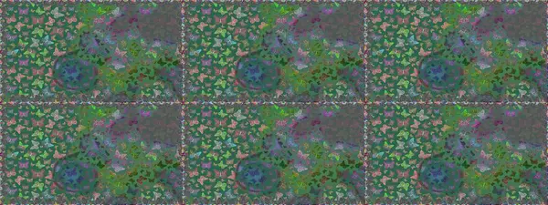 Raster illüstrasyonu. Güzel, pürüzsüz kelebek yineleme dokusu kontrastlı sırt katmanında izole edilmiş. Korunmak için vahşi yaşam böcekleri için arka plan. Doğa kelebeği temayı yeşil ve mavi renklerle tekrarlar.