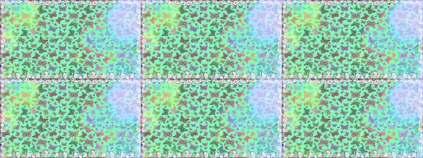 Kusursuz bir arka plan. Raster illüstrasyonu. Basit bir şekilde. Mavi ve nötr renklerde soyut sevimli kelebek.