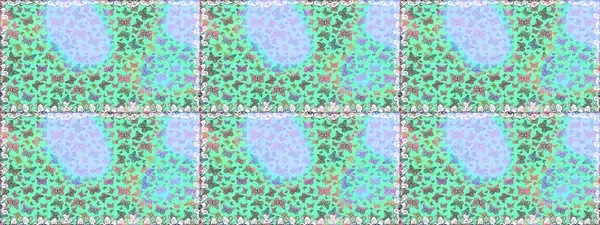 Mavi ve nötr renklerle ilgili kusursuz çiçek desenli arka plan. Resimlerde tropik kelebekler görülür. Duvar kağıtları, web sayfası geçmişi, yüzey dokuları, tekstil için mükemmel. Raster..