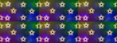 Raster. Xmas Frost kar taneleri izole edilmiş siluet sembolü. Kış Noel 'inde kar bembeyaz kristal element. Kar Tanesi raster ikonu arka plan mavi, yeşil ve mor renkli. Meteoroloji buz koleksiyonu