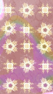 Raster Noel soyut renkli arka plan ve tatlı kar tanesi. Farklı kar taneleri toplayıcısı, tarafsız ve bej renklerde kış elementleri..