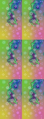 Çiçekler suluboya tarzında yeşil renkte. Çiçekli yeşil renkte bir çiçek deseni çiz.