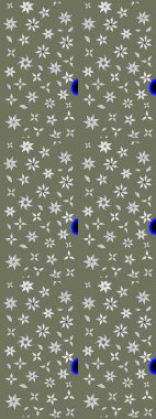 Küçük yeşil çiçeklerle oldukça eski bir besin torbası deseni. Tekstil, kumaş, kapaklar, duvar kağıtları, baskı, paket, koleksiyon defteri, örgü, dekupaj için çiçek arkaplanı..