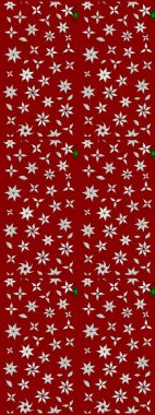 Çiçek buketleriyle klasik bir eskiz şekli. Kırmızı renklerde. Raster illüstrasyonu.