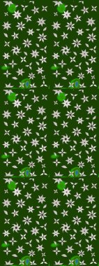 Yeşil renkte güzel çiçekler, suluboya desenli, duvar kağıdı, kart ya da kumaş için fayanslı eskizler. Raster..