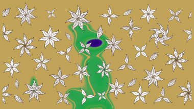 Raster illüstrasyonu. Küçük çiçekteki sevimli çiçek deseni. Çizim.