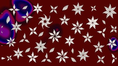 Kırmızı renkte çiçekler. Renkli Bahar Teması eskiz kalıbı. Sevimli çiçek raster deseni. Düz Çiçek Elementleri Tasarımı.