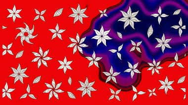 Robot resim. Raster illüstrasyonu. Küçük çiçekte sevimli çiçek deseni var..