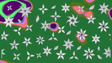 Raster illüstrasyonu. Çizim kalıbı. Organik motif arka planı. Ultraviyole kumaş deseni.