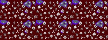 Küçük çiçekteki sevimli çiçek deseni. Raster illüstrasyonu. Güzel kumaş deseni. Güzel karalamalı çiçek deseni çiz..