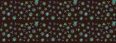 Eski usul küçük çiçekli şirin bir eskiz deseni. Kumaş, duvar kağıdı ve kağıt üzerine baskı yapmak için gelişen arka plan. Moda arka planında parlak buketler. Raster illüstrasyonu.