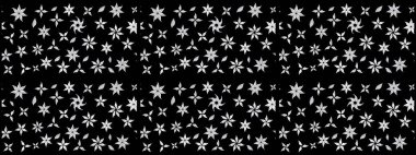 Suluboya çiçekli çiçek deseni. Siyah renkte güzel bir tekstil. Raster illüstrasyonu.