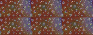 Raster illüstrasyonu. Çizim çiçek deseni duvar kâğıdı olarak kullanılabilir. Kahverengi renkte çiçekler.