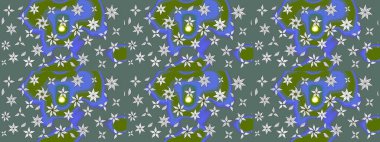 Halk tarzı. Modern çiçek arkaplanı. Moda baskıları için zarif bir şablon. Rengarenk çiçekleri ve doğal renklerde yaprakları olan harika bir çiçek deseni..