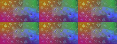 Çiçekli karalama şeklinde Raster çiçek deseni. Kahverengi renkli çiçekler. Nazik, sevimli çiçek arkaplanı..