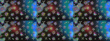 Mavi renkli çiçekler. Tropik çiçekler. Gömlek çizimi Arkaplan Deseni.