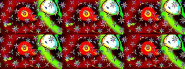 Taslak desenli, modaya uygun kumaş deseni. Düz Çiçek Elementleri Tasarımı. Raster illüstrasyonu. Şirin çiçek elementleri. Renkli Bahar Teması çizim şablonu.