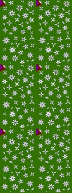 Çiçek tasarımı için inanılmaz bir kolaj cenneti tarzı. Parlak çiçekli kolaj çiçekleri yeşildir. Çiçekli zambaklar eskiz arka planı.