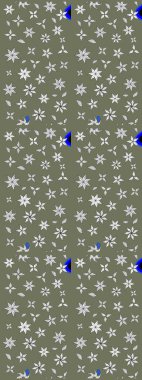 Raster illüstrasyonu. Klasik çiçek tasarımı elementleri. Yeşil kıvırcık çiçekler yeşil renkte şekillenir.