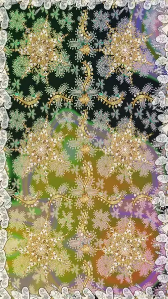 Geleneksel klasik raster altın pürüzsüz desen. Gri renklerdeki altın elementler. Barok tarzında kusursuz bir doğulu süsü..