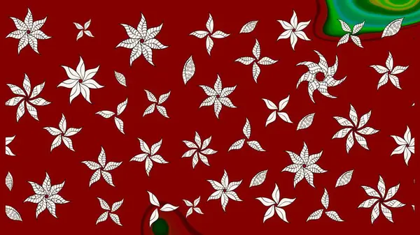 Kırmızı çiçekli bahar çiçekleri. Motley illüstrasyonu. Moda baskıları için zarif bir şablon. Küçük renkli çiçekler. Küçük çiçekte şirin desenler.