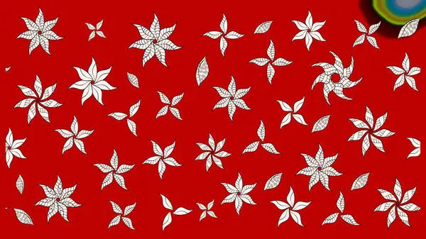 Küçük çiçekteki sevimli çiçek deseni. Kırmızı renkte çiçekler.