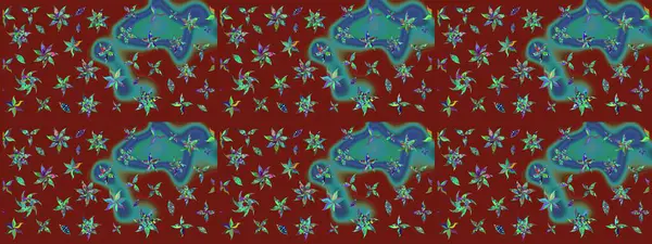 Kırmızı renkte çiçekler. Raster illüstrasyonunda çiçek deseni çizimi.