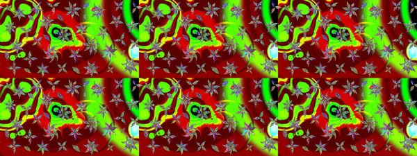 Çiçeksel elementlerle süslenmiş zarif raster dokusu. Küçük çiçekte hoş bir çiçek deseni var. Parlak çiçekli kırmızı renkler üzerine soyut çizim deseni.