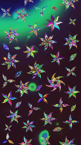 Sevimli çiçek raster deseni. Sketch Colour Spring Theme eskiz kalıbı. Düz Çiçek Elementleri Tasarımı. Kahverengi renkte çiçekler.