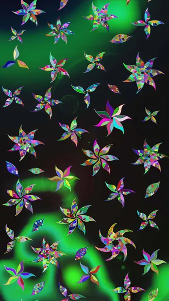 Çiçekler. Soyut etnik raster çizim kalıbı. Vadinin gri renkli çiçekleri.