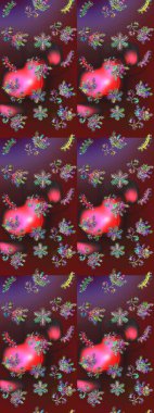 Soyut mandala veya kaprisli kar tanesi içini kaplamak sanat çizmek. Renkli arka plan üzerinde izole sevimli kar taneleri. Raster illüstrasyon.